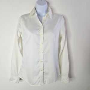 Banana Republic Women's Non-Iron Fitted Button Up Shirt Long Sleeve Size 0